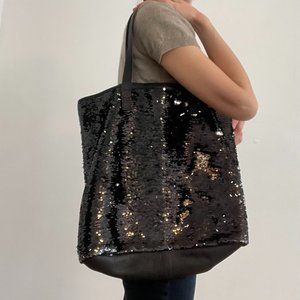 Scotch & Soda Maison Scotch Leather Reversible Sequin Tote Bag